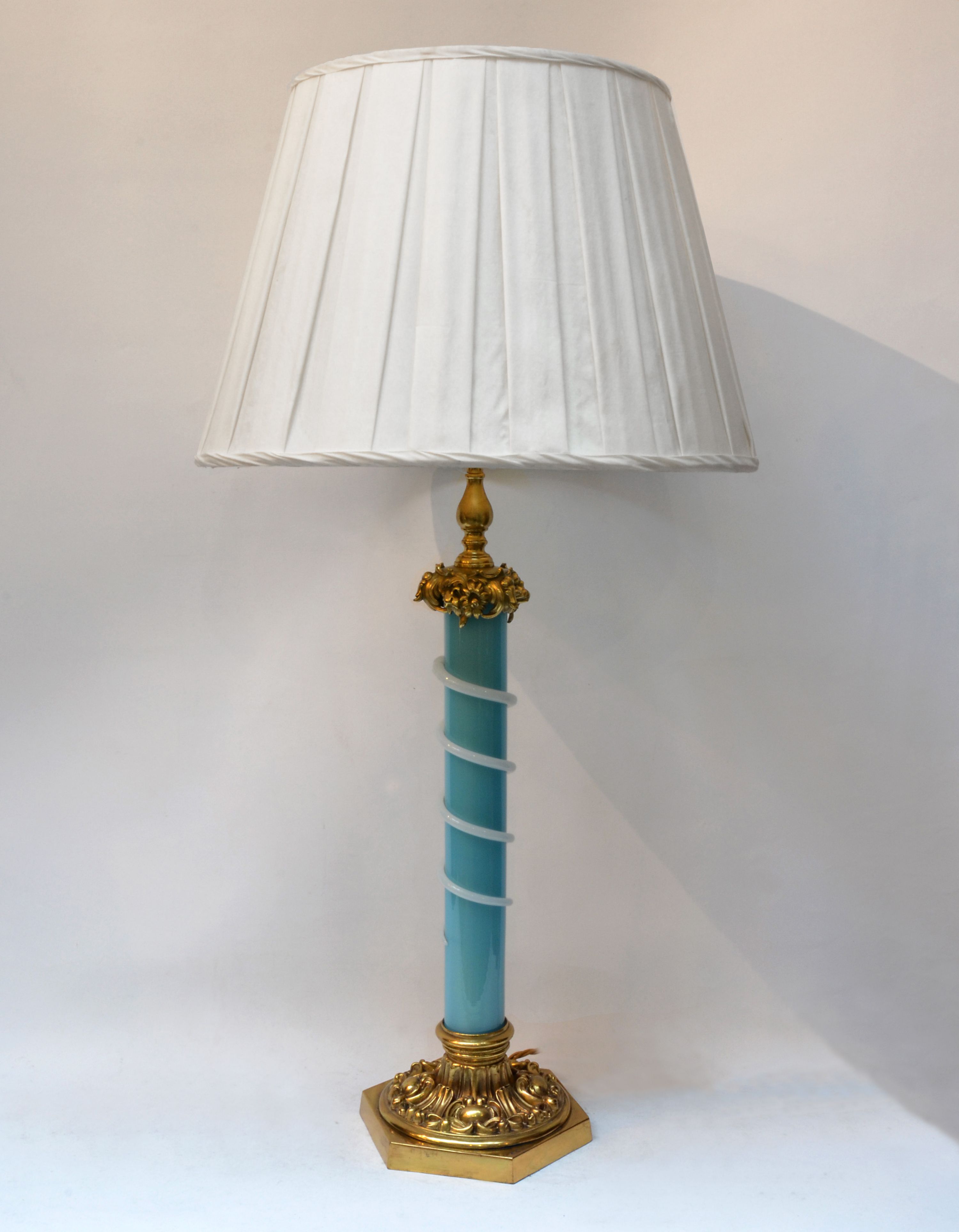 French Turquoise Blue Opaline Glass And, French Table Lamps Uk